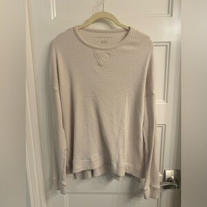 American Eagle Cream Waffle Knit Top- Small
